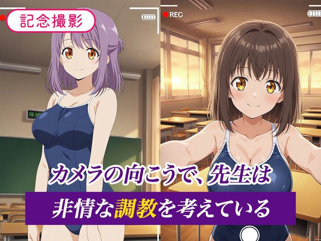 大嫌いな先生に枕強要！繰り返される調教行為。スクール水着編 サンプル1