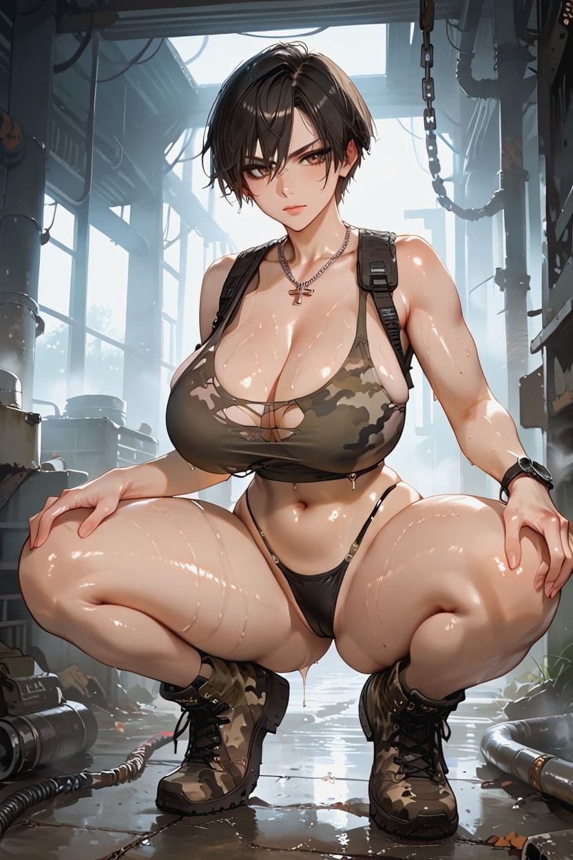 ボーイッシュ美女イラスト集〜ショートヘア×露出〜 サンプル5