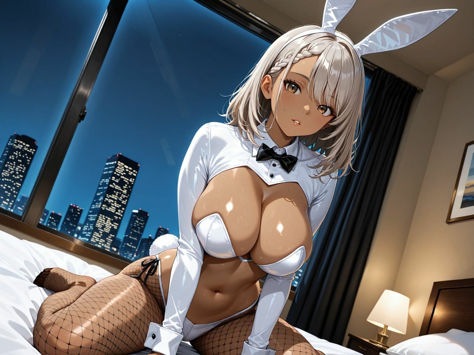 【120fps】幼馴染の黒ギャルJKと秘密のバニーコスセックス！ サンプル7