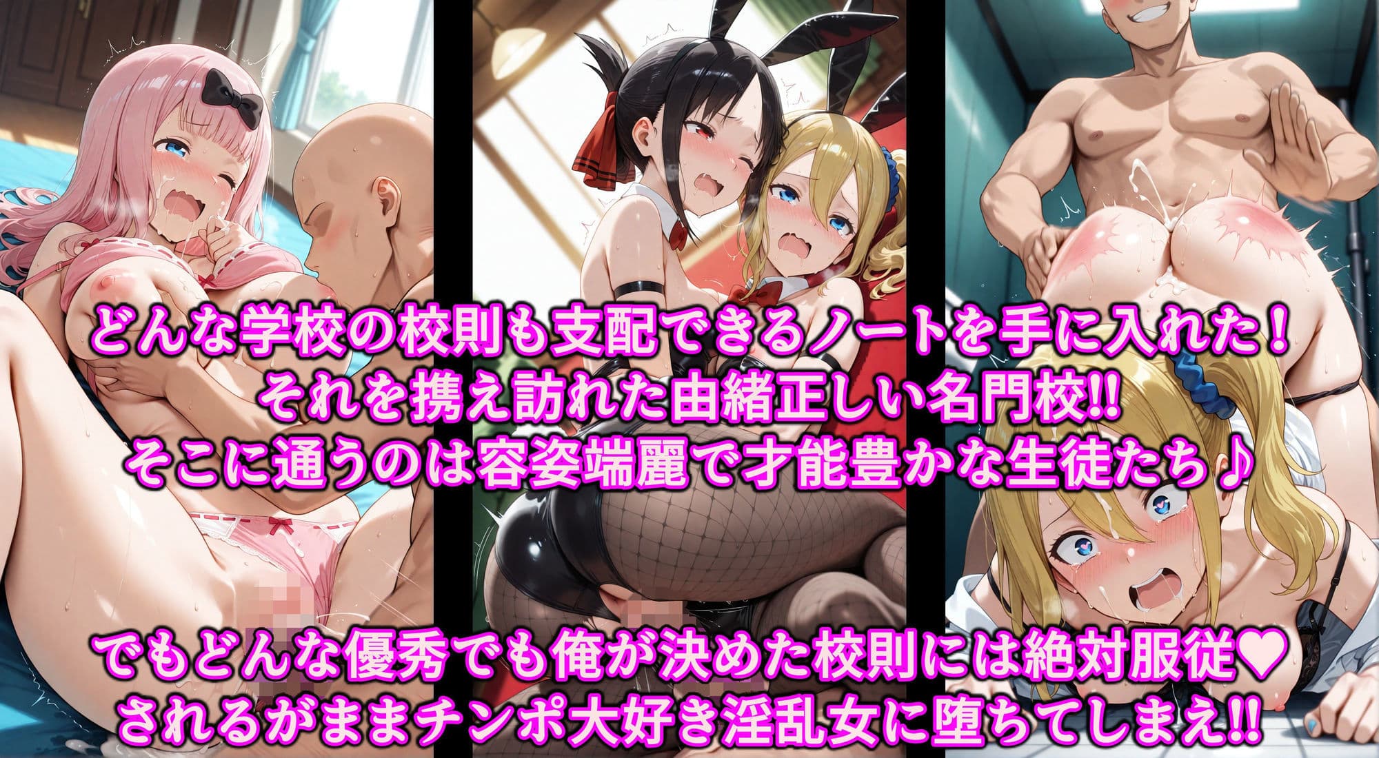 かぐや様達をエロ支配したい！！校則洗脳で生徒全員いいなり発情♪精子ベトベトでチンポ媚びる淫乱性奴 サンプル1