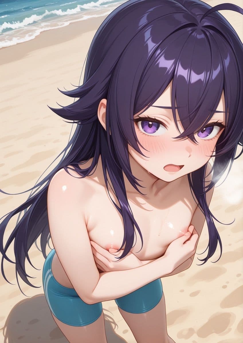 ビーチで女の子が男水着チャレンジするやつ 1 サンプル10
