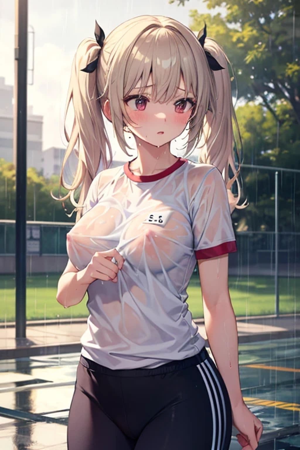 雨の日のノーブラ体育…やっぱりこうなるw サンプル2