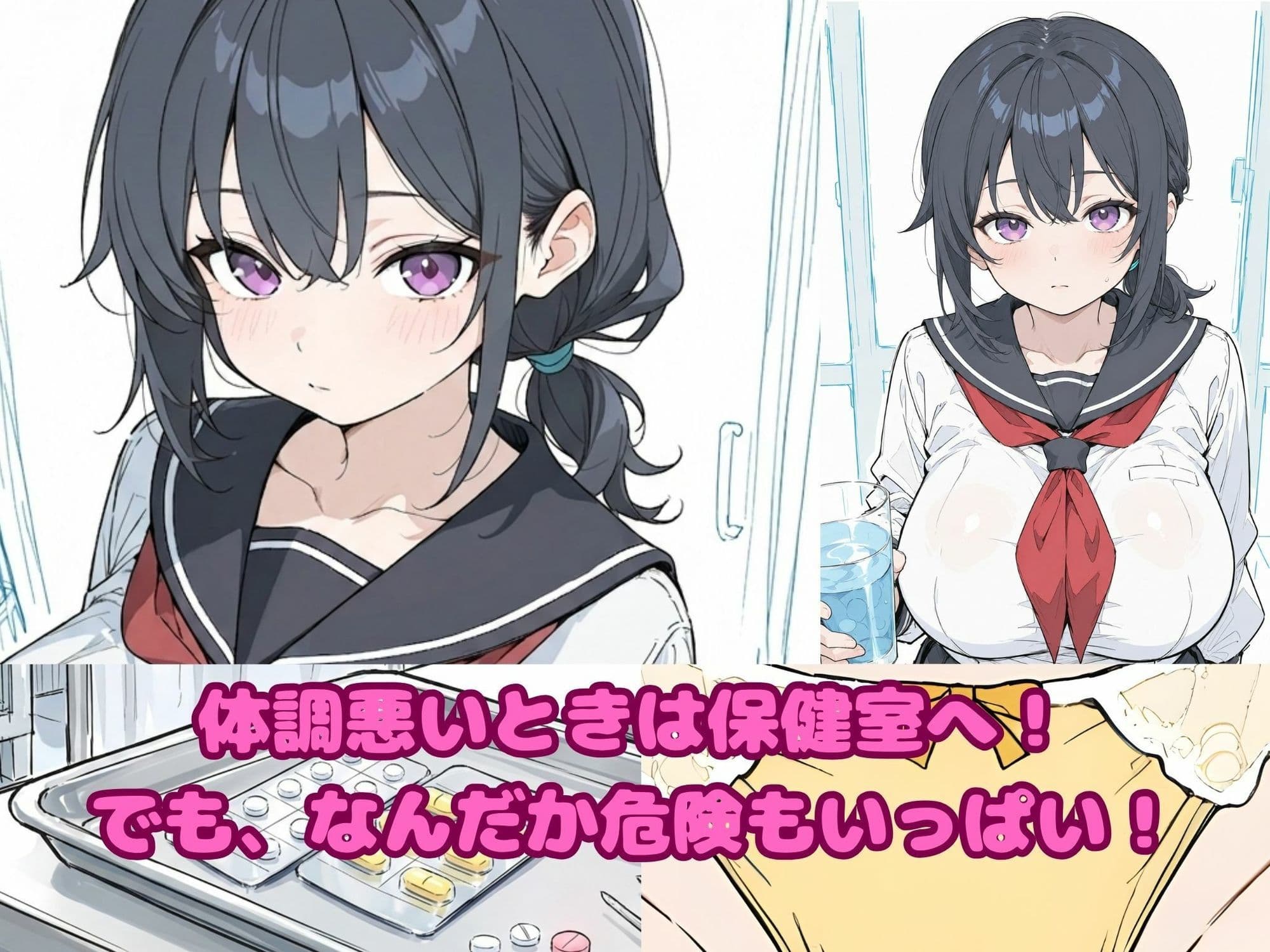 おねんねJ○〜セーラー服姿の女の子が 保健室でおねんねしてる間に ●●●するお話〜 サンプル1