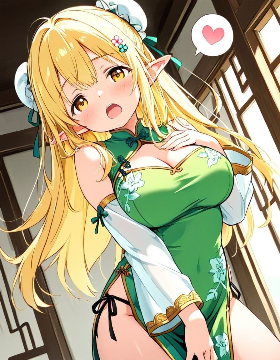 エルフ村でのえっちなハーレム性活 エルフ村の唯一の男として永遠に搾られることになったお話 チャイナ服編 サンプル2