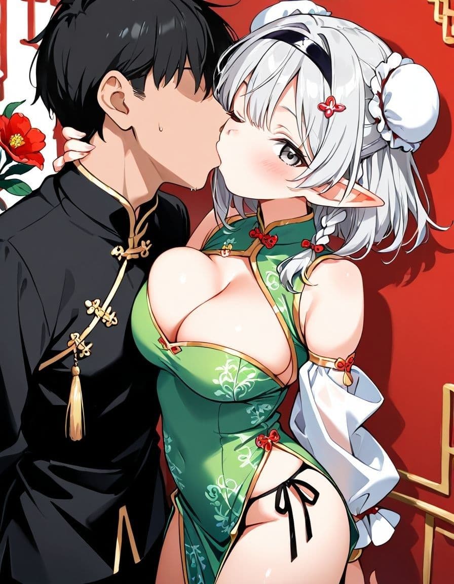 エルフ村でのえっちなハーレム性活 エルフ村の唯一の男として永遠に搾られることになったお話 チャイナ服編 サンプル3