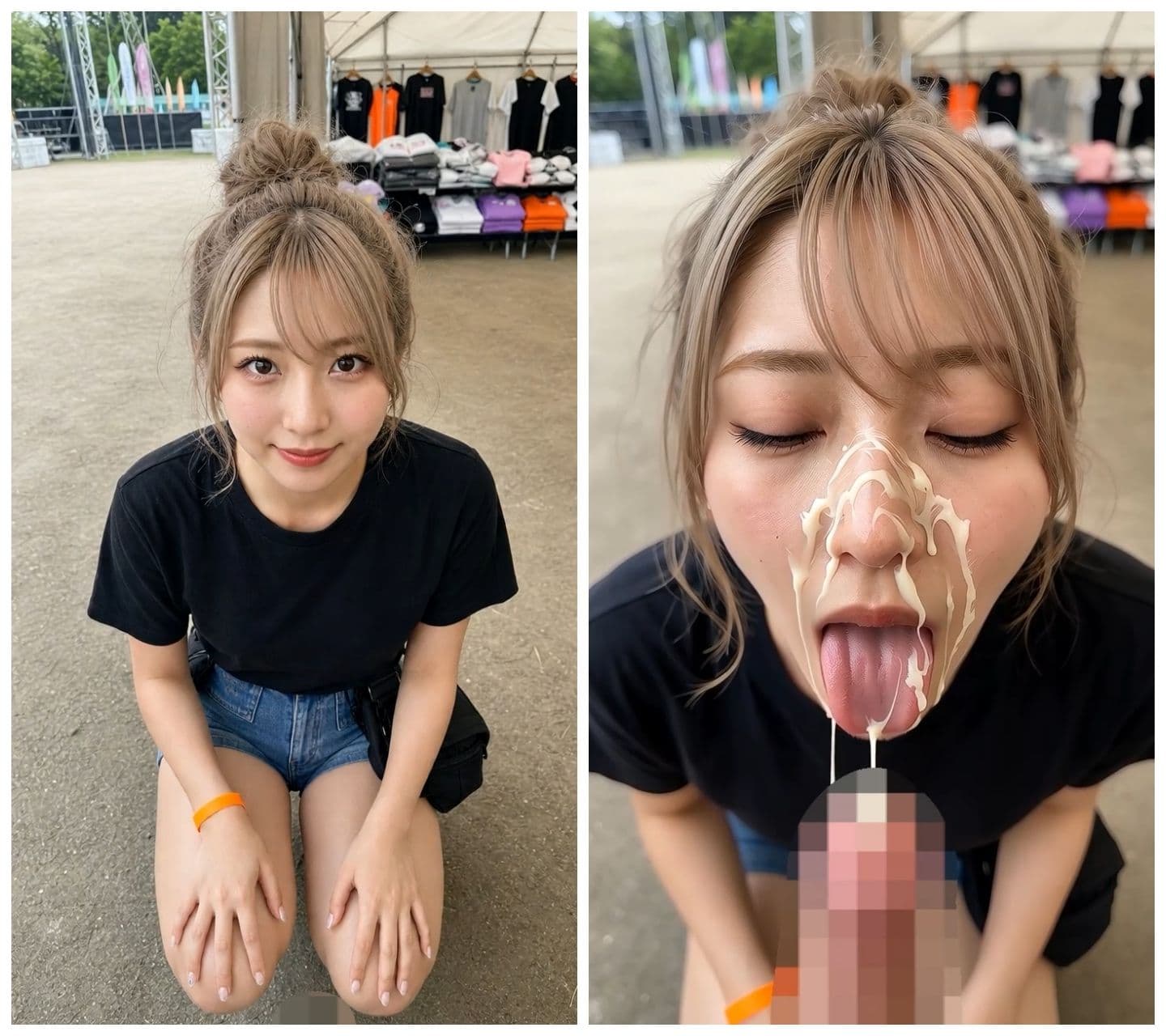 顔射！しゃがんだ女のコにぶっかけ！39人セリフ付き縦動画 サンプル2