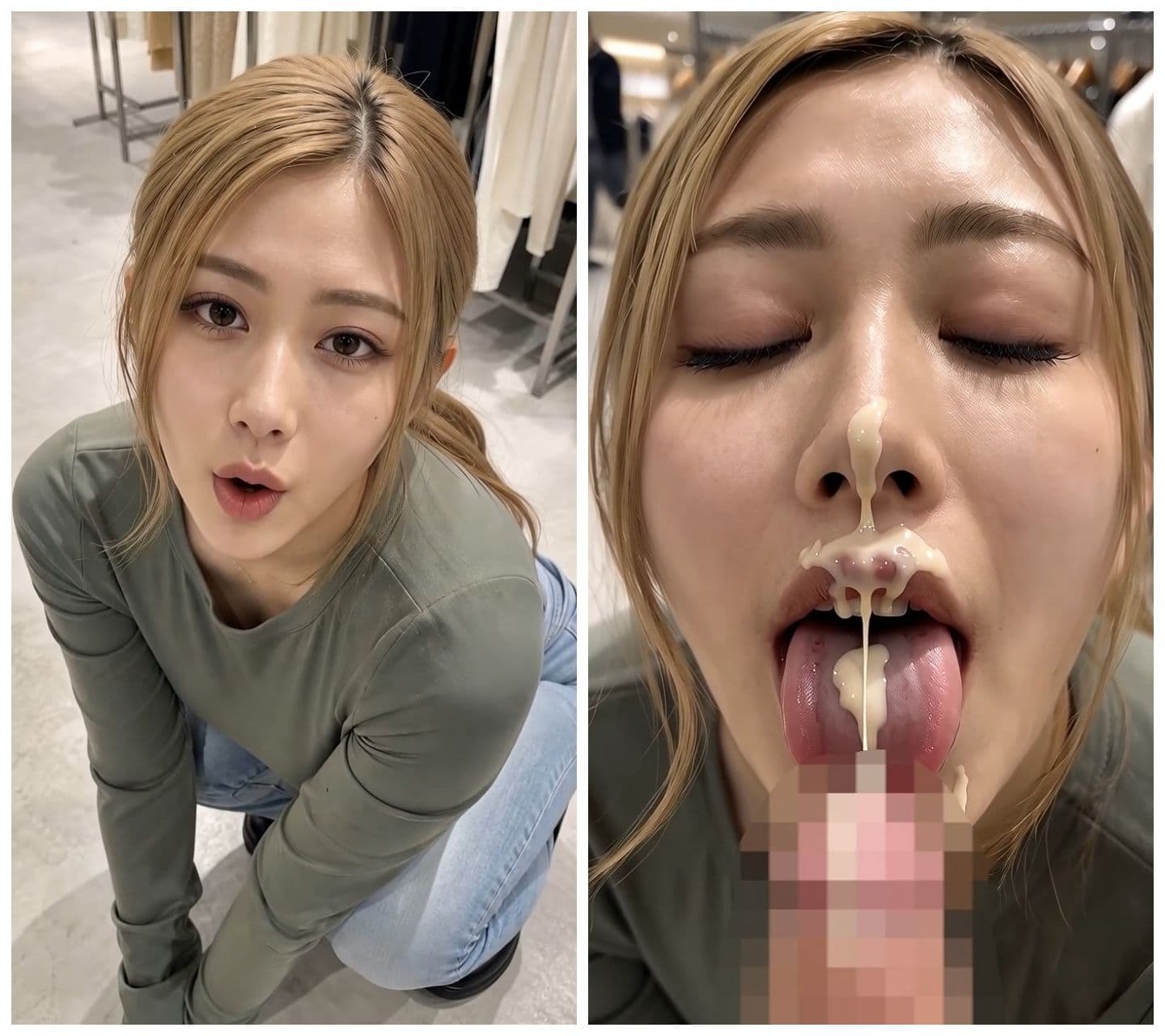 顔射！しゃがんだ女のコにぶっかけ！39人セリフ付き縦動画 サンプル7