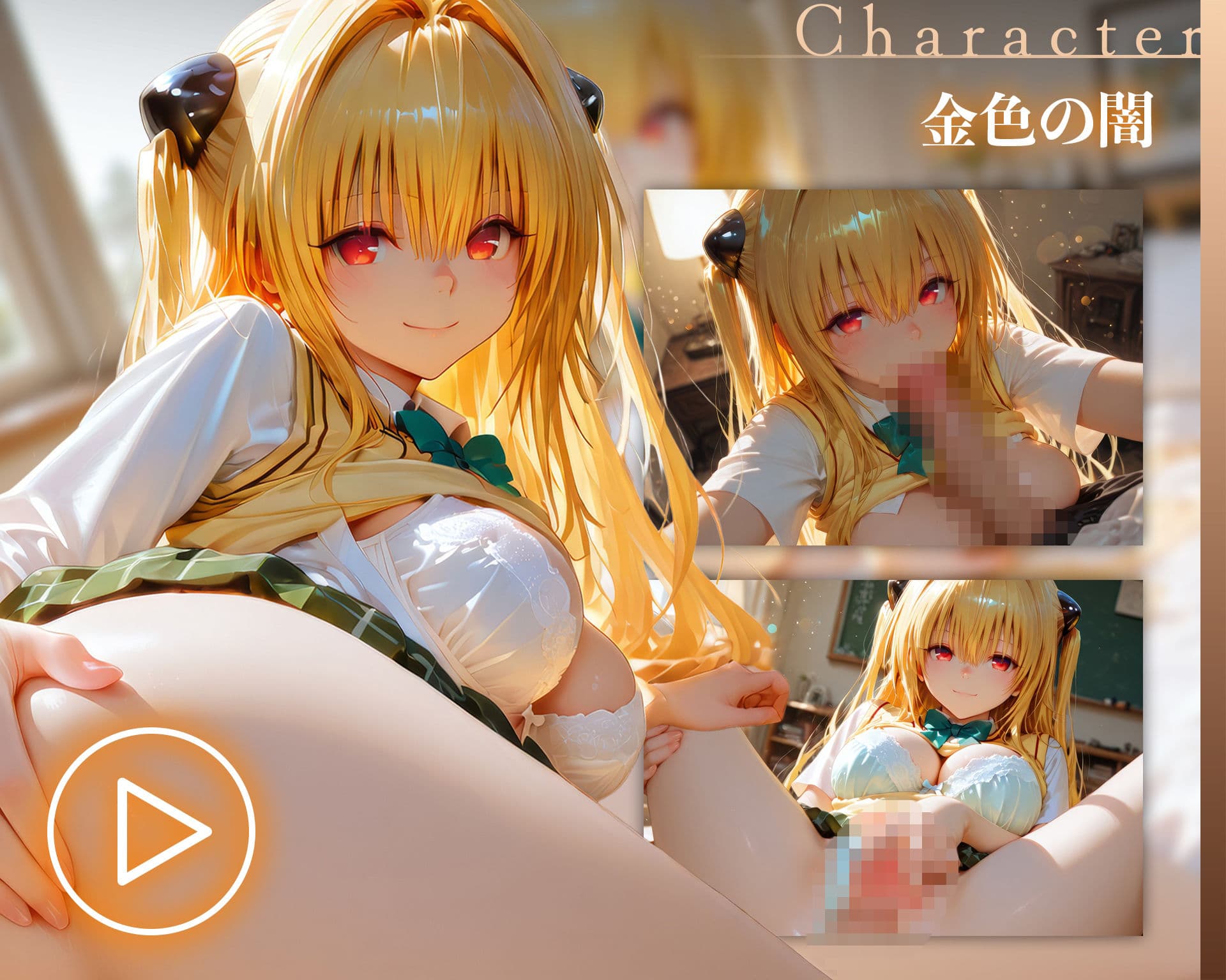 【イラスト＋アニメ付き】金色の闇、服従！冷酷な変身少女肉便器調教記録録 〜ヤミの極上おま●こ24時間搾精耐久〜 サンプル1