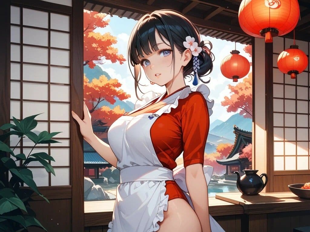 料亭看板娘と水着美女と宮殿を訪れる美女 サンプル1