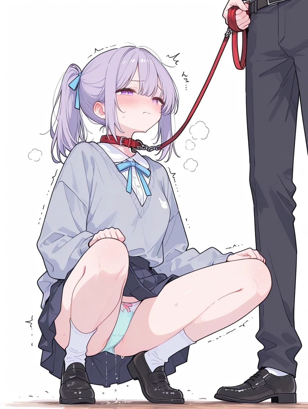 日常的に首輪付けられて恥ずかしがってる女の子イラスト300枚 サンプル5