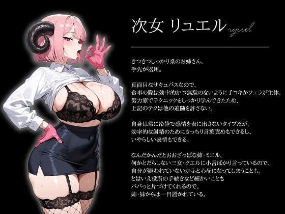 サキュバスに搾られたい〜三姉妹のねっとりあまとろお食事会〜 サンプル3