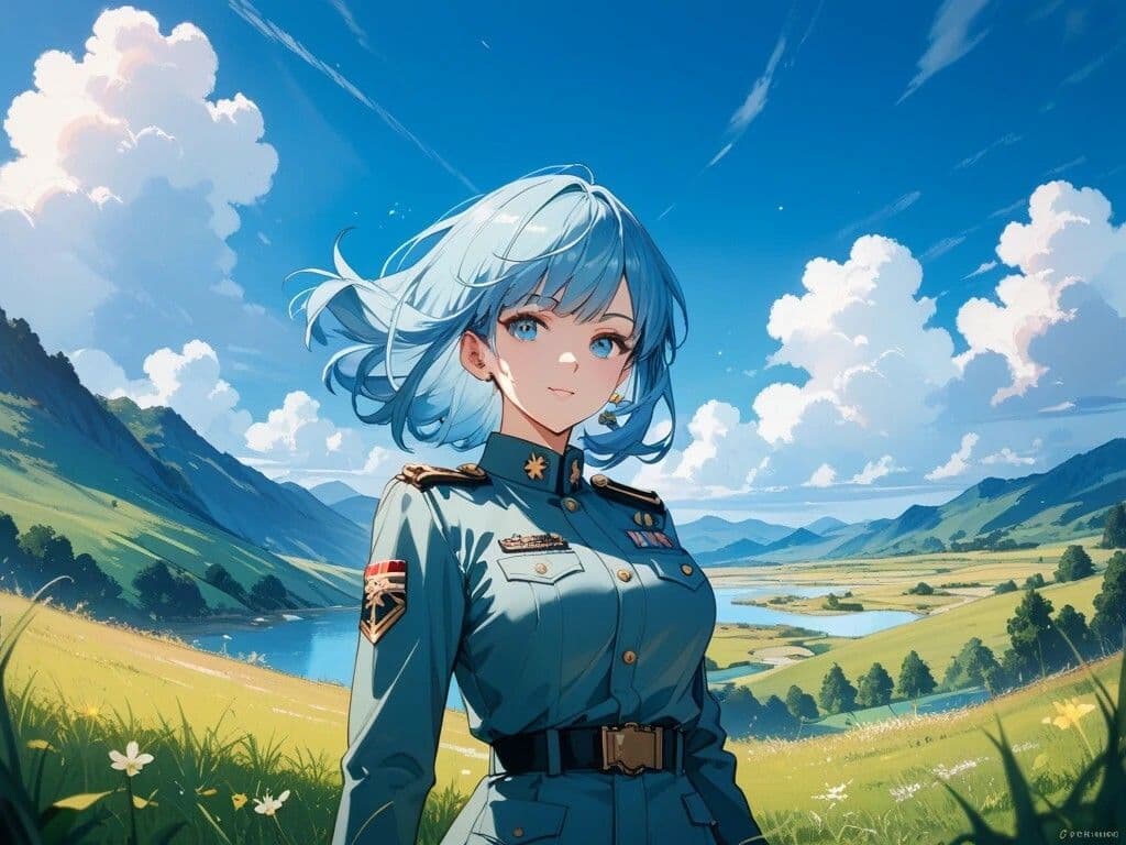 大自然を満喫する美女と水着の女の子と女性自衛官と女性宇宙飛行士 サンプル5