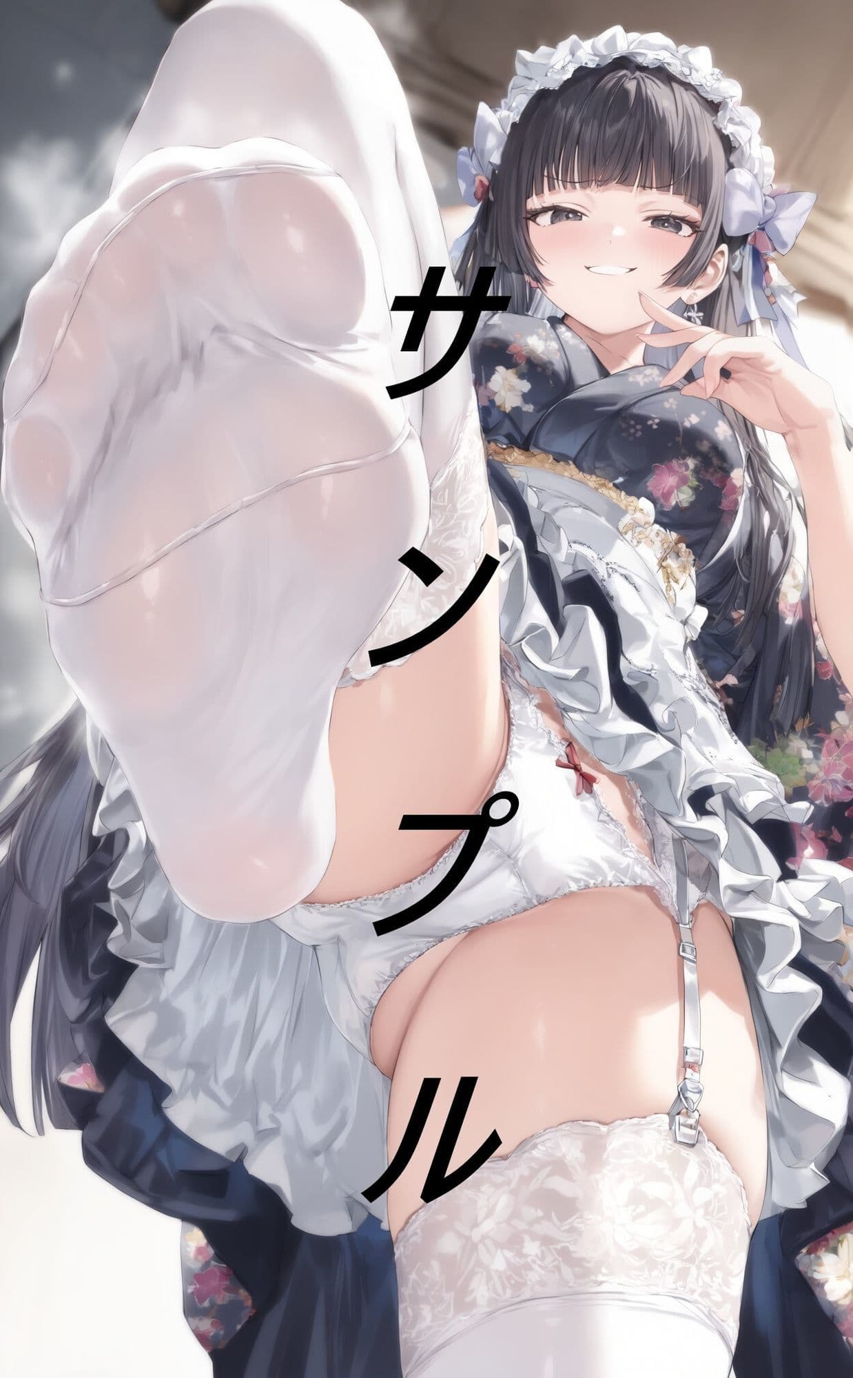 黒髪姫カット和風メイドに踏まれる画集 サンプル2
