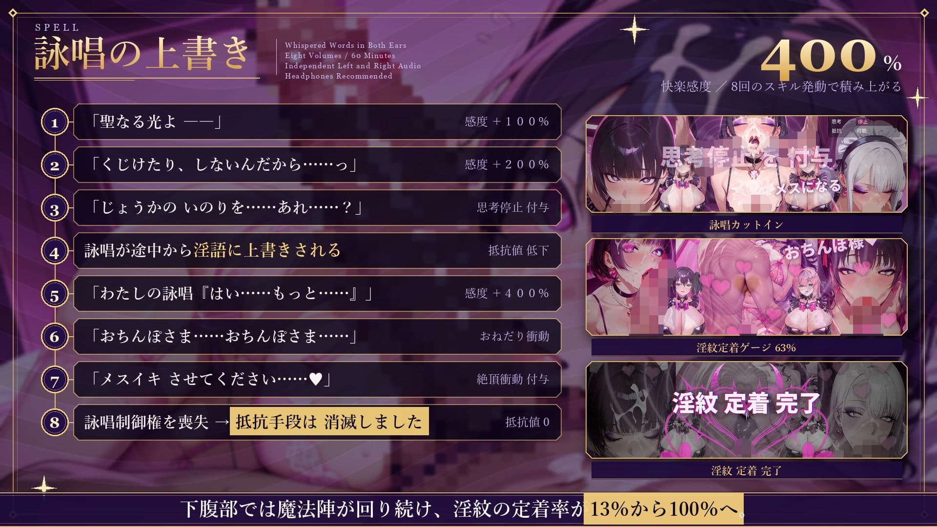 シッシーヒプノ 悪堕ち魔法少女にメス堕ち魔法のデバフを重ねがけされて敗北アクメ中毒になる サンプル3