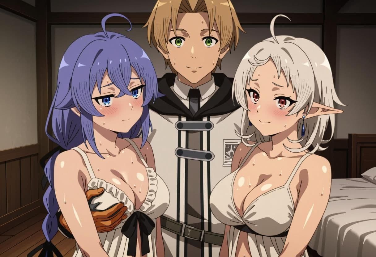 【アニメ25枚＋CG178枚】【無職転生】二人の妻と過ごす夜 〜ロキシー＆シルフィ奉仕CG集〜 サンプル1
