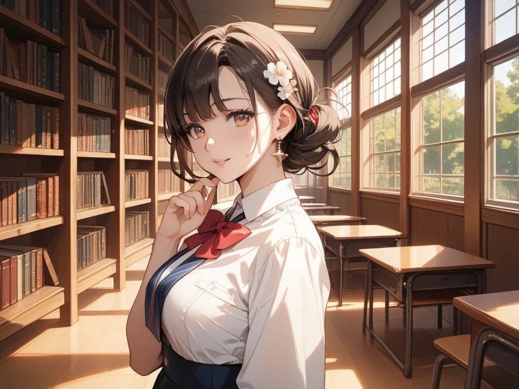 図書室プレイと学校プールプレイと工場で働く美女と鍾乳洞散策美女 サンプル1