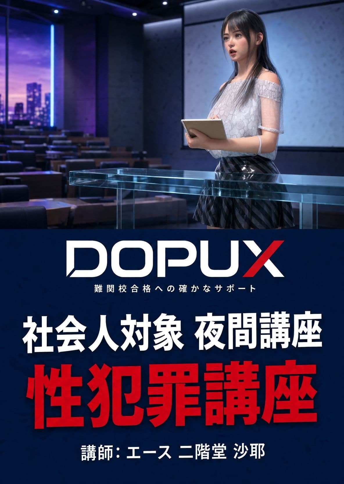 【△20】二階堂沙耶 大学に進学し強豪予備校『DOPUX（ドピュックス）』で社会人向け講座（性犯罪）を教える名物講師に！（Vol.002:不同意わいせつ罪） サンプル1