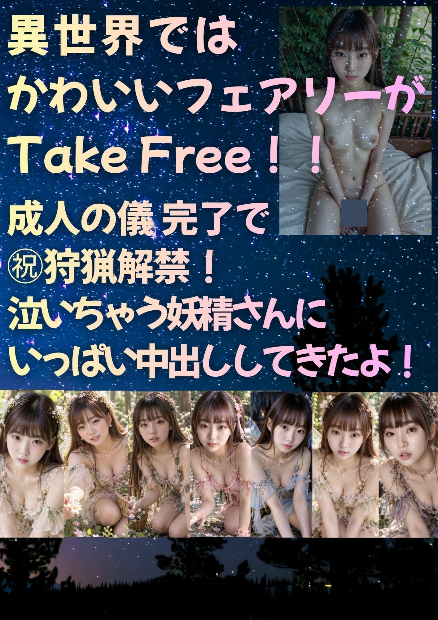 異世界では かわいいフェアリーがTake Free！！成人の儀 完了で 祝狩猟解禁！ 泣いちゃう妖精さんに いっぱい中出ししてきたよ！ サンプル1