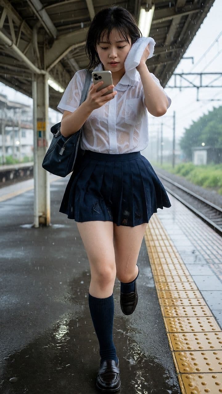 駅の女子校生01【実写系AI画像】 サンプル2