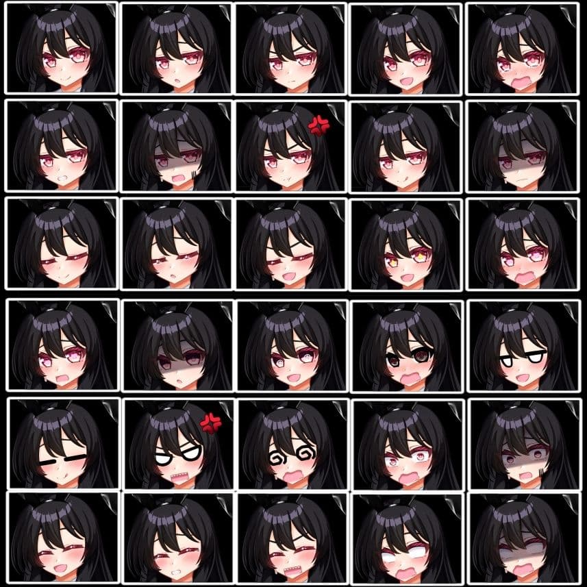 立ち絵素材 黒髪の女の子（ボテ腹） サンプル3