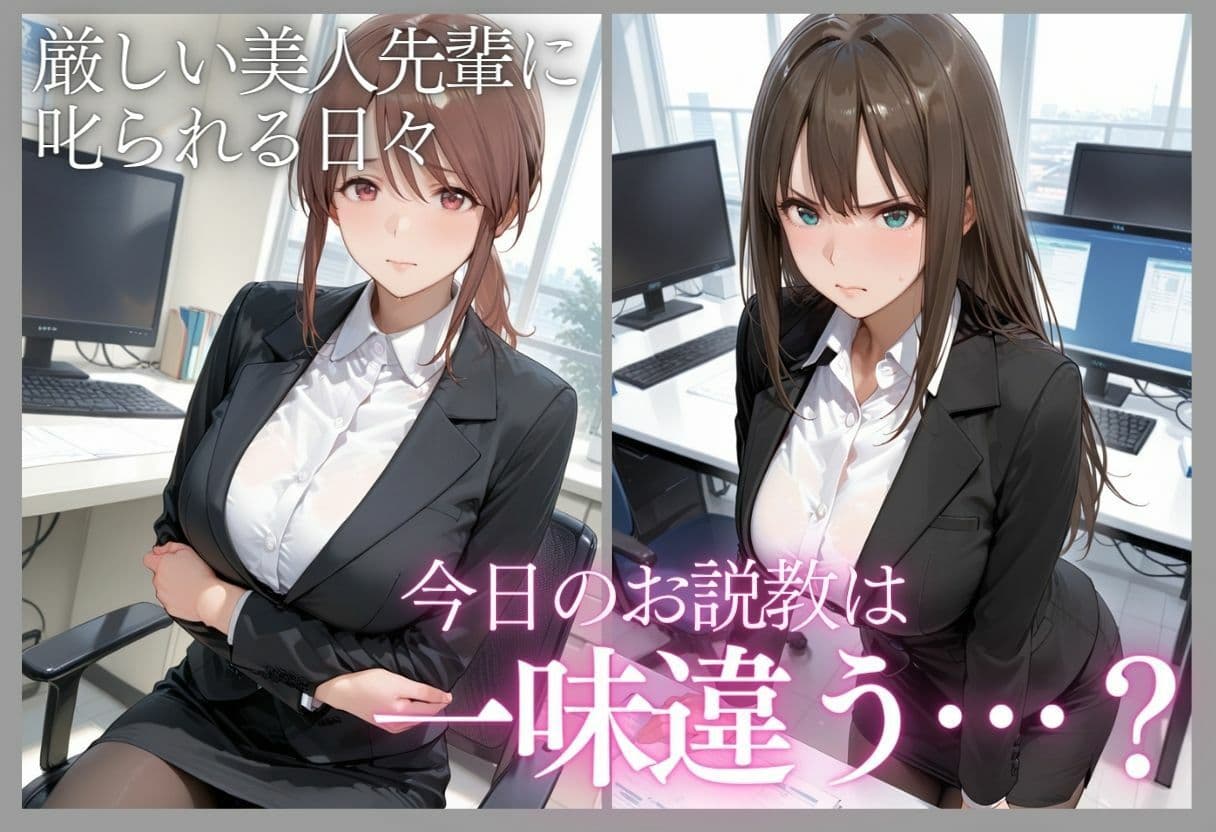 ドS上司に責められる…！オフィスで行われる黒スト逆セクハラ性指導 サンプル4