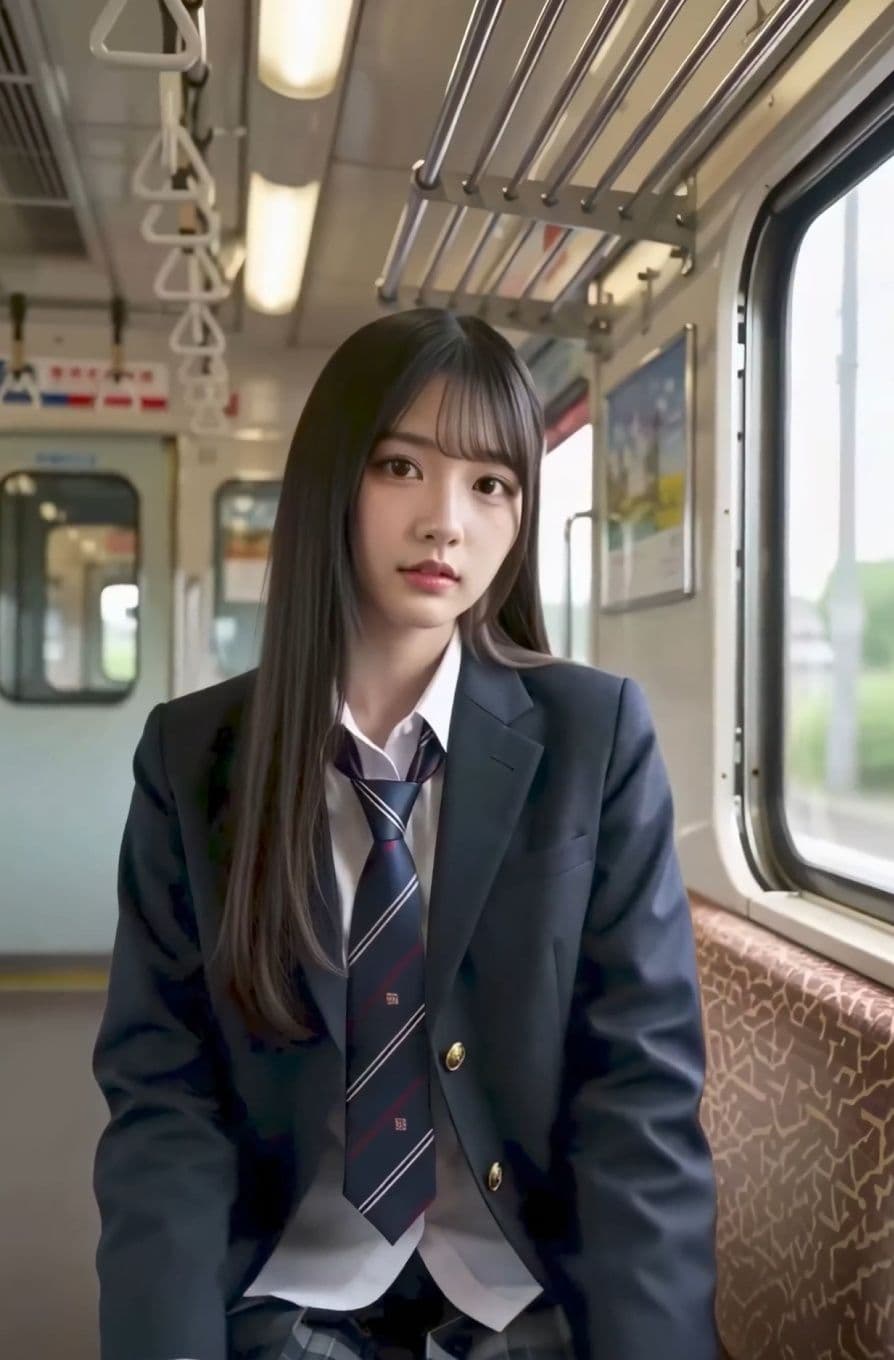 【動画】電車の対面に座った美女がパンツとオッパイを見せつけてくる動画集 サンプル5