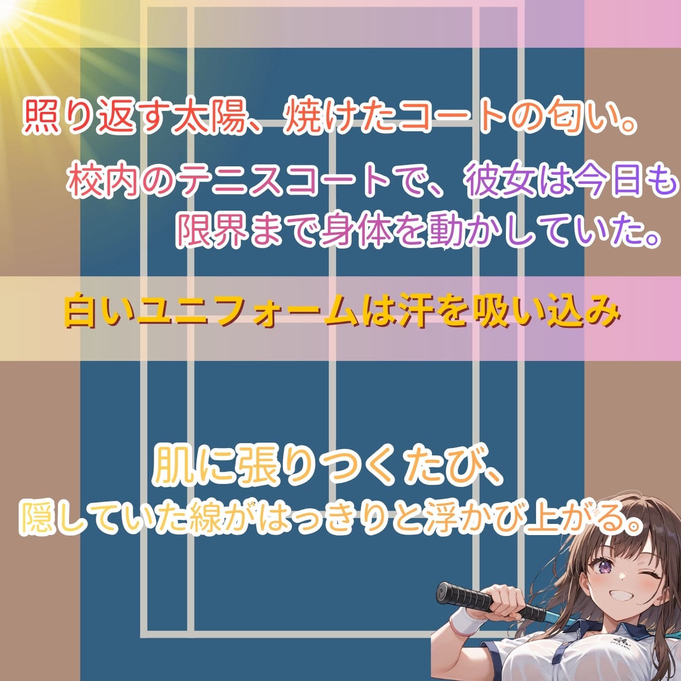 学園性活！ユニフォームに滲む汗 テニス部の本気がエロい8【汗かく美少女の厳選CG276枚収録】スマホ向け サンプル2