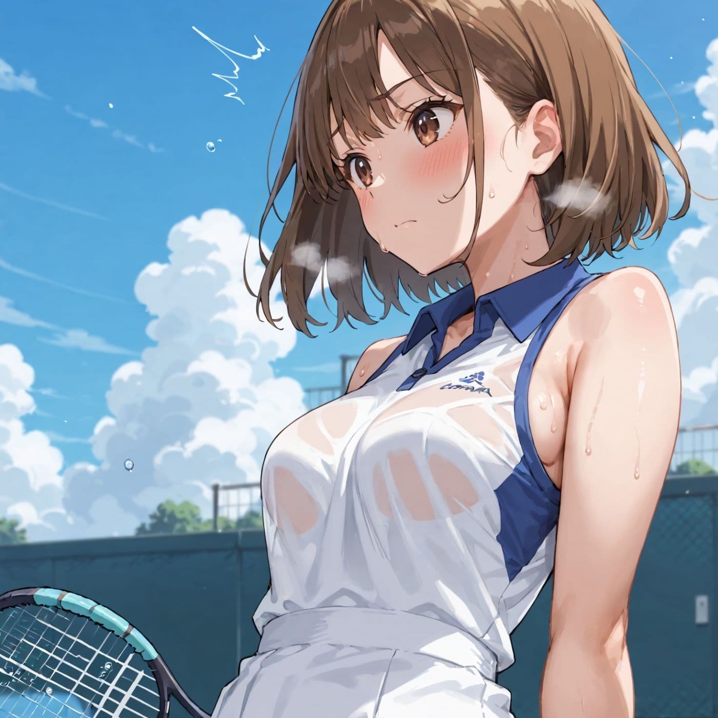 学園性活！ユニフォームに滲む汗 テニス部の本気がエロい8【汗かく美少女の厳選CG276枚収録】スマホ向け サンプル8