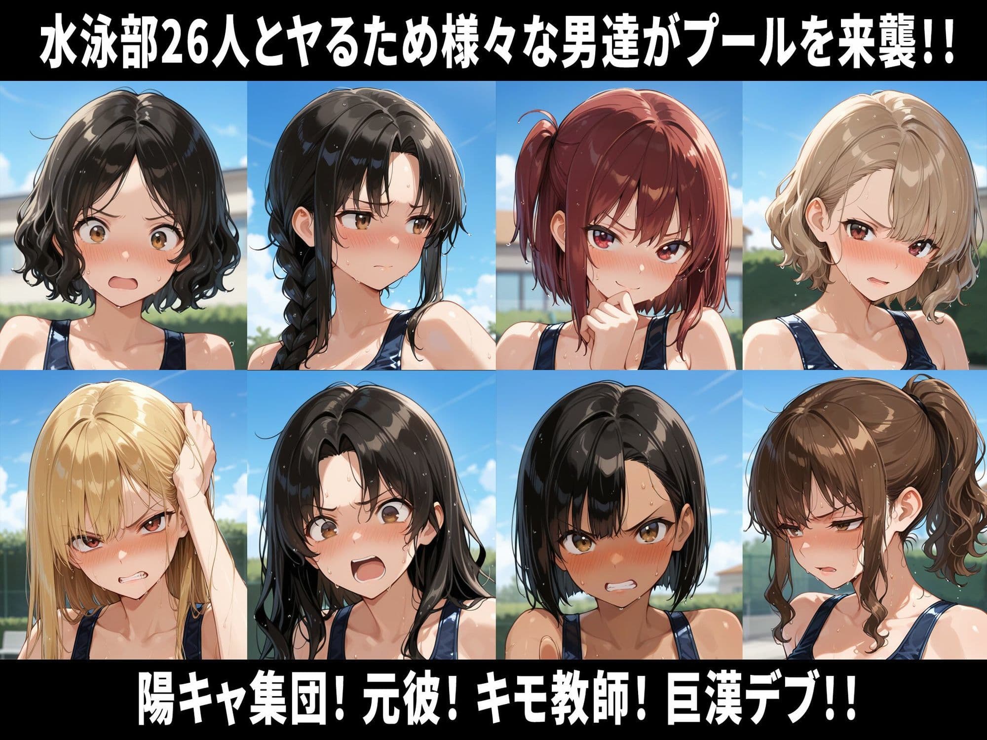 巨乳水泳部員26人高額水道代をカンパしてもらう代わりに学園の肉便器になる 即堕ち3コマ サンプル2