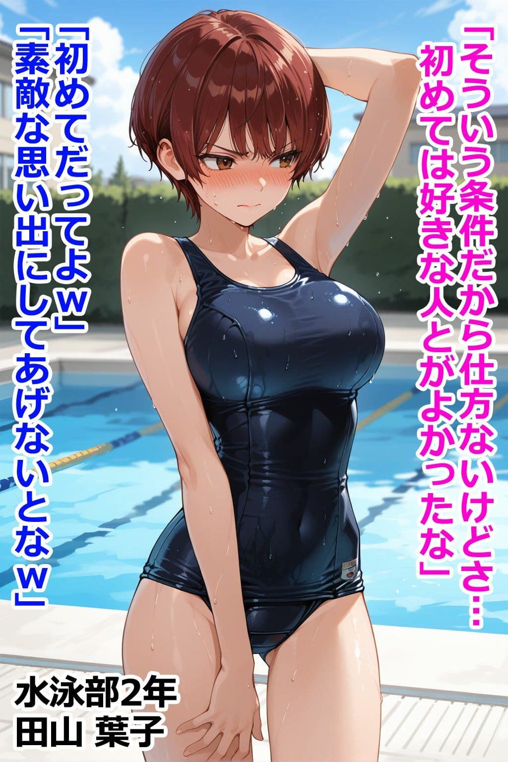 巨乳水泳部員26人高額水道代をカンパしてもらう代わりに学園の肉便器になる 即堕ち3コマ サンプル3