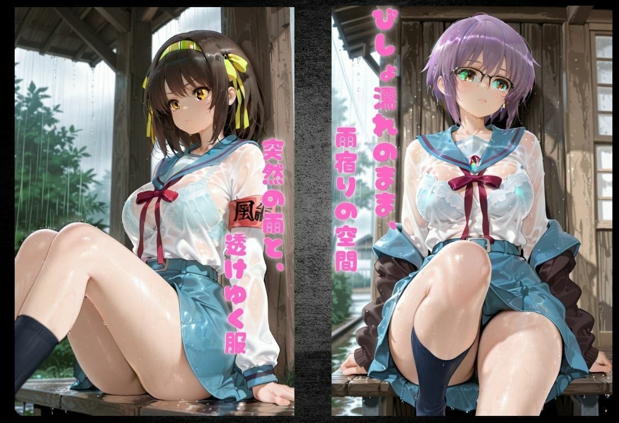 透け服女の子  雨の日の誘惑 サンプル1