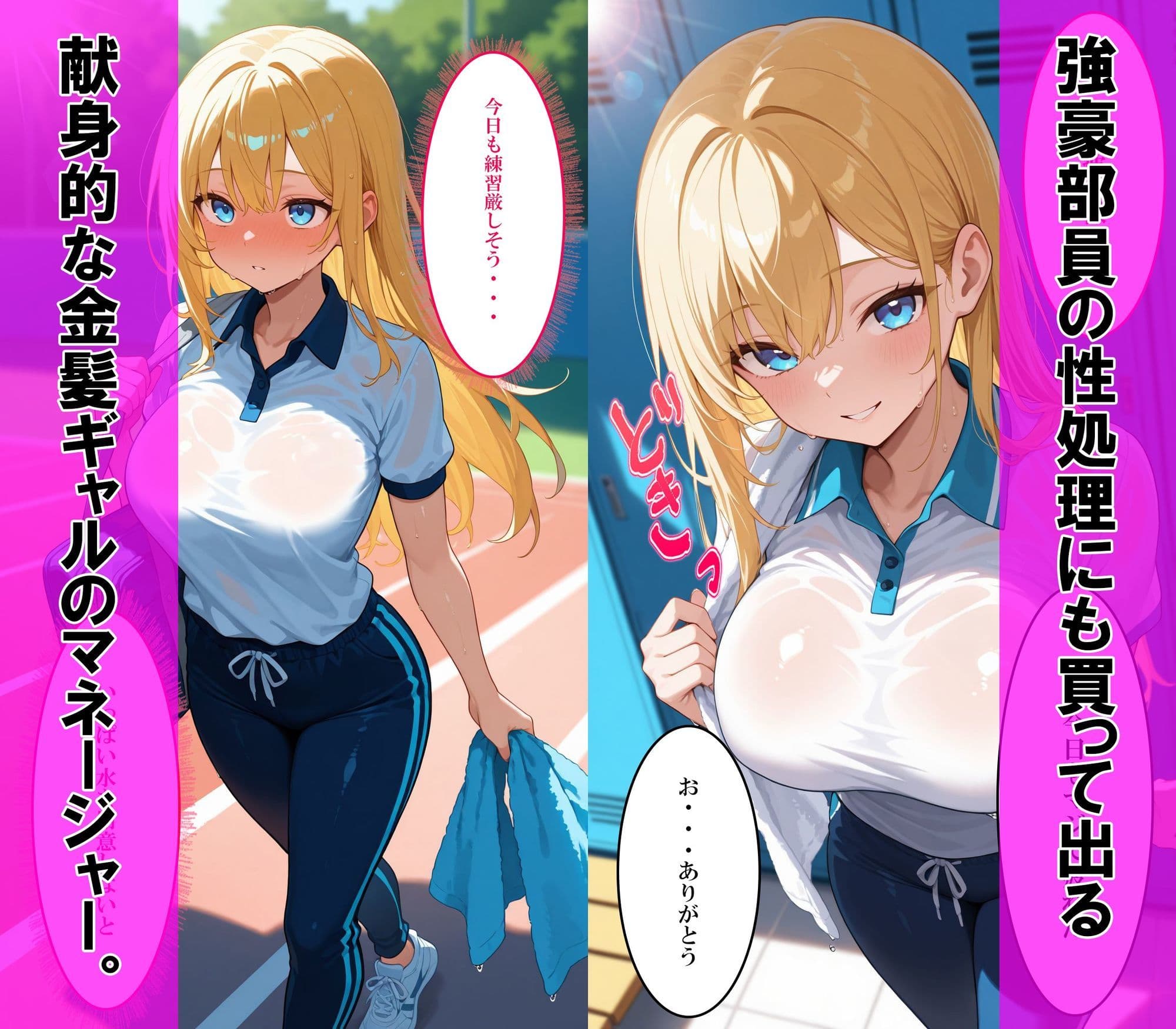 【セリフ付き】巨乳マネージャーが部員たちの性処理！？まわされ大量ぶっかけご奉仕SEX サンプル1