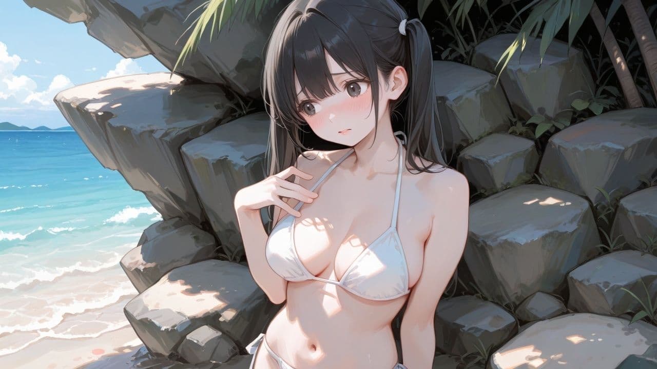 秘密の夏の思い出〜岩陰に隠れて大声で青姦SEXしちゃった夏〜 サンプル6