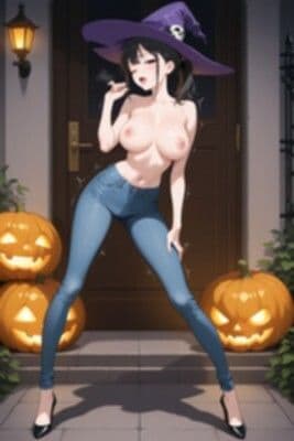 【裸ジーンズ女子18】裸ジーンズ女子のセクシーハロウィン サンプル5