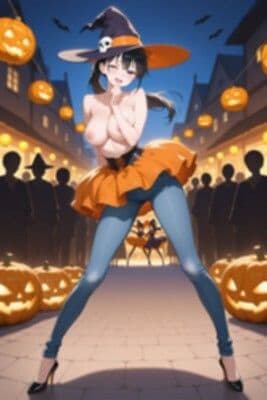 【裸ジーンズ女子18】裸ジーンズ女子のセクシーハロウィン サンプル7