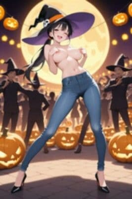 【裸ジーンズ女子18】裸ジーンズ女子のセクシーハロウィン サンプル9