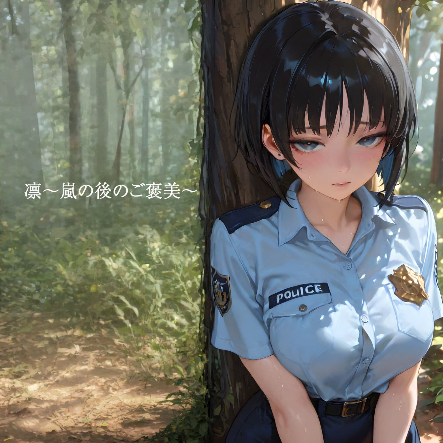 『凛〜嵐の後のご褒美〜』 【制服着崩し/手錠プレイ/青姦/放尿】女警官と木陰でお仕置きご褒美エッチ サンプル8