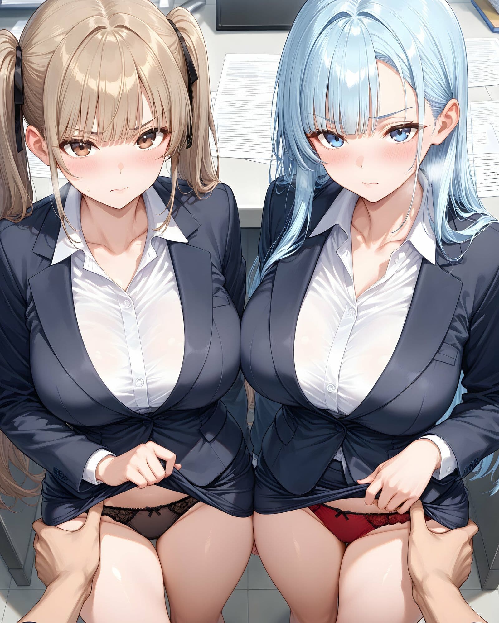 超ミニスカOL 番外編〜パンツ丸見え部下OL達のパンチラ観察したり、見抜きしたり、射精のお手伝いしてもらうイラスト集〜 サンプル6
