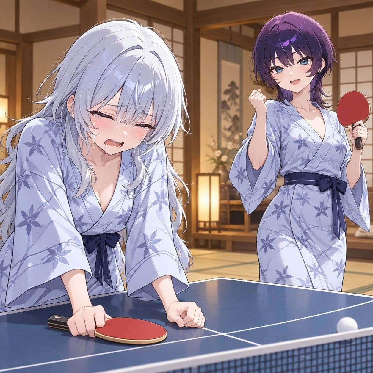 紫ショートちゃんの百合温泉旅行 〜浴衣姿の彼女と過ごす旅館の一夜〜 サンプル2