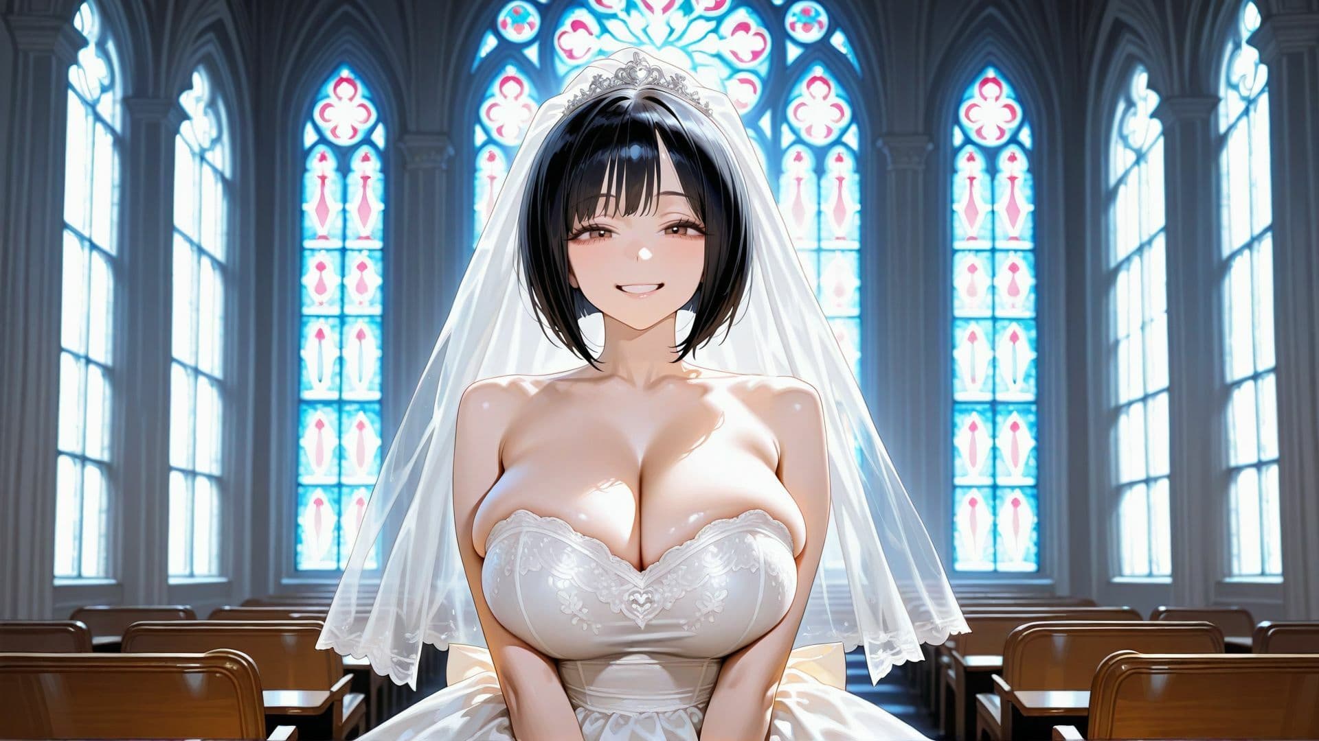 【4K】爆乳花嫁をウェディングドレスのまま濃厚中出し孕ませ サンプル1