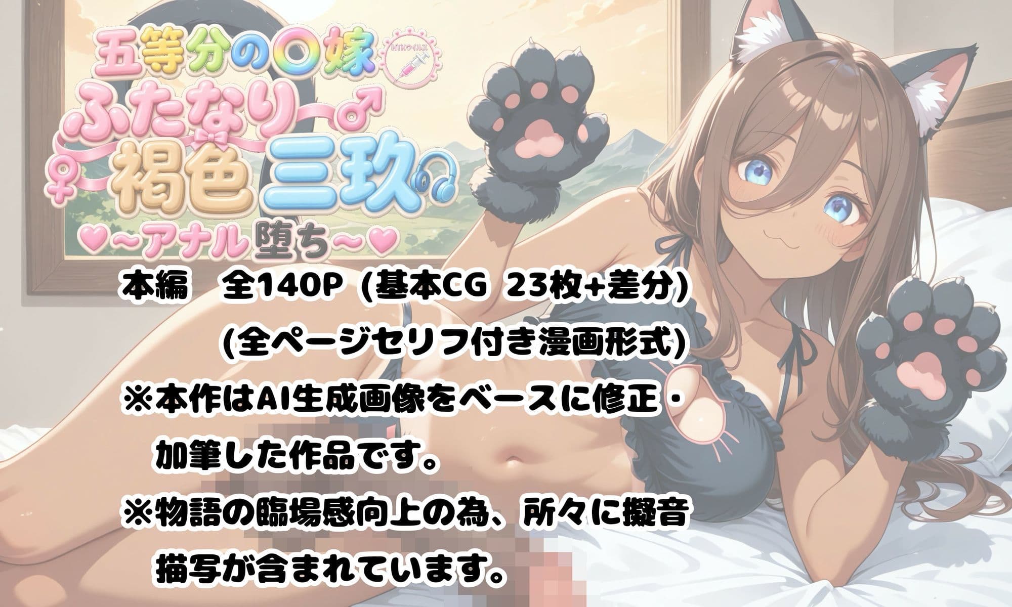 五等分の○嫁  HTKウイルス  ふたなり褐色三玖  〜アナル堕ち〜 サンプル10