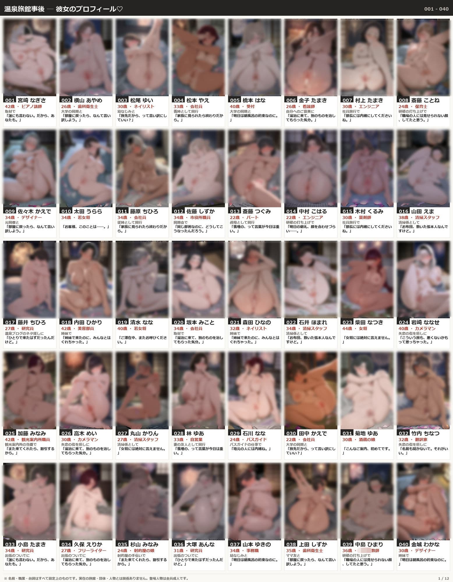 温泉旅館事後480人 〜女子旅もOLも仲居さんも、全47職種〜 サンプル2