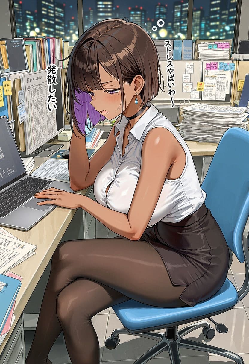 褐色OLと秘密の残業 サンプル3