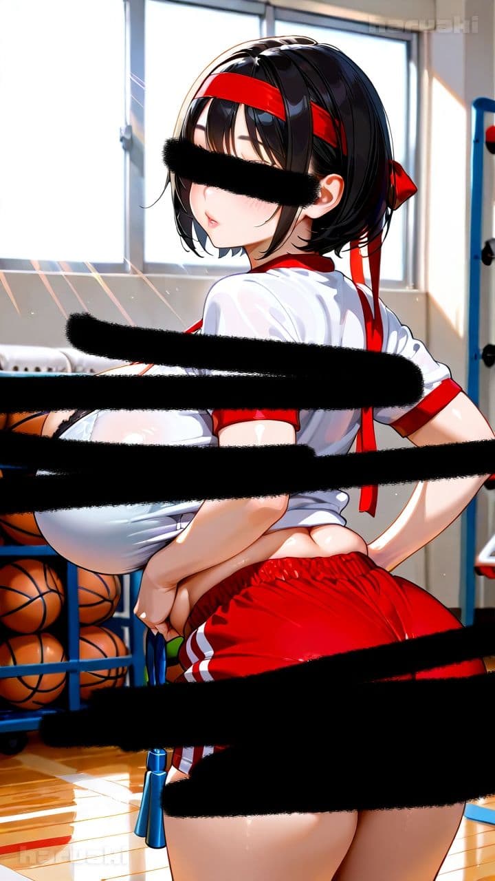 【AIアニメ巨乳美女写真集】Vol.19爆乳ブルマ女子まなみんのひみつの性部活動 サンプル1
