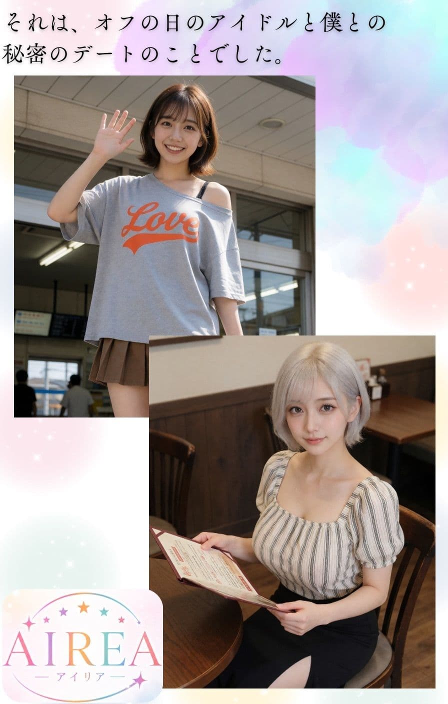 AIREA × NO PANTIE GIRL【ノーパンガール特別編】-オフの日のアイドルと秘密のデート（シオン・アカリ編） サンプル1