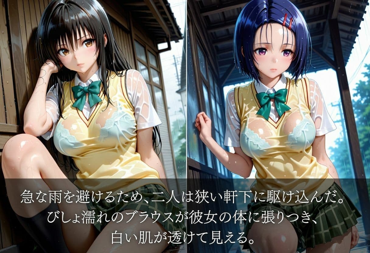 雨宿り中、彼女の濡れた体に我慢できずそのまま・・・ サンプル1