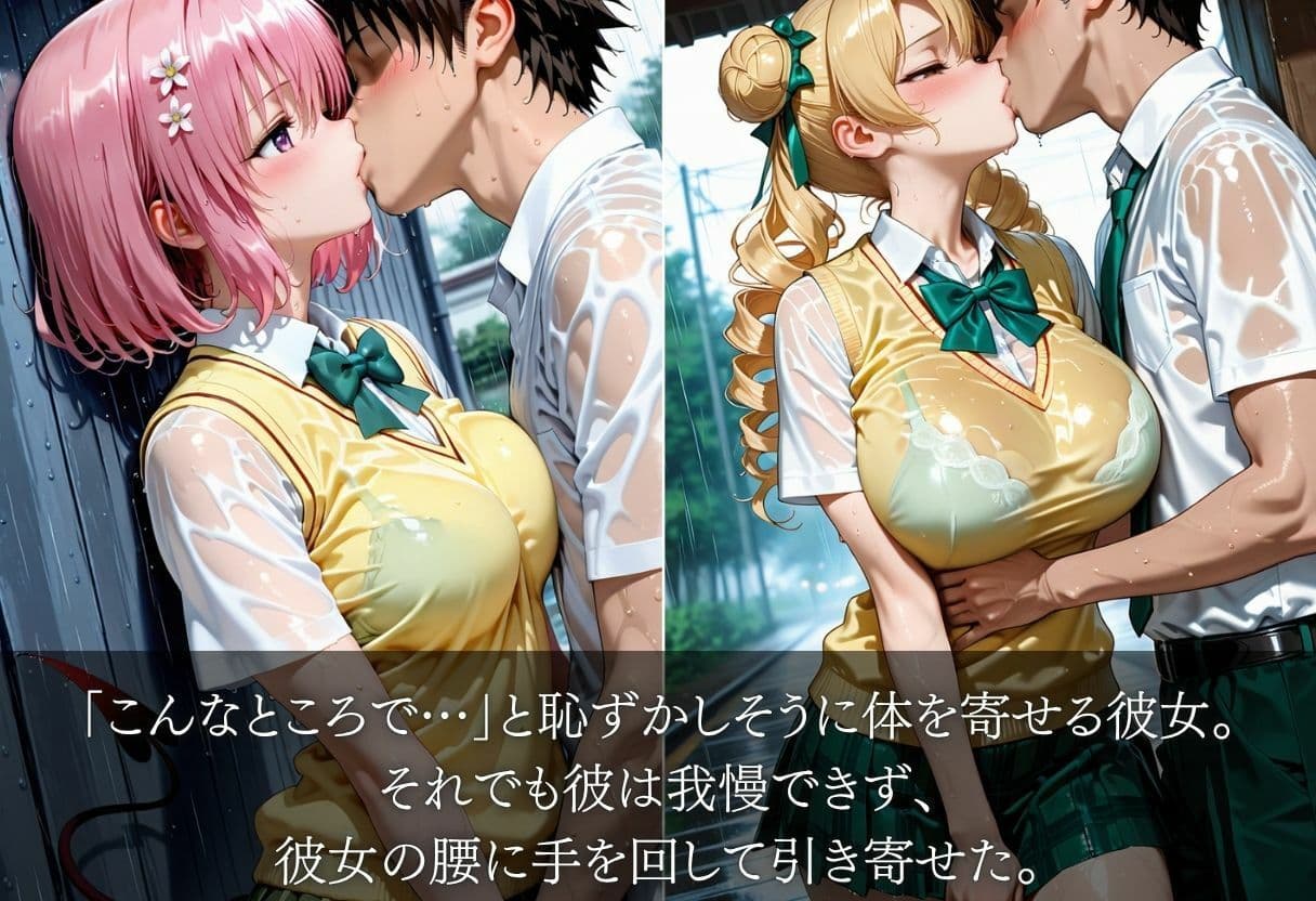 雨宿り中、彼女の濡れた体に我慢できずそのまま・・・ サンプル3