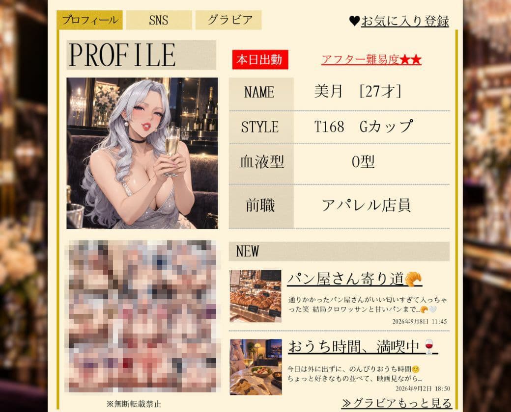 キャバ嬢秘密のプロフィール帳〜お持ち帰り成功でドレスのまま乱れる〜銀座店 サンプル3
