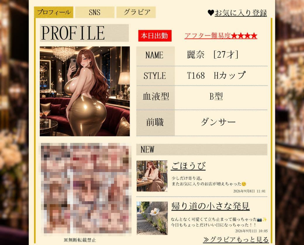 キャバ嬢秘密のプロフィール帳〜お持ち帰り成功でドレスのまま乱れる〜銀座店 サンプル5