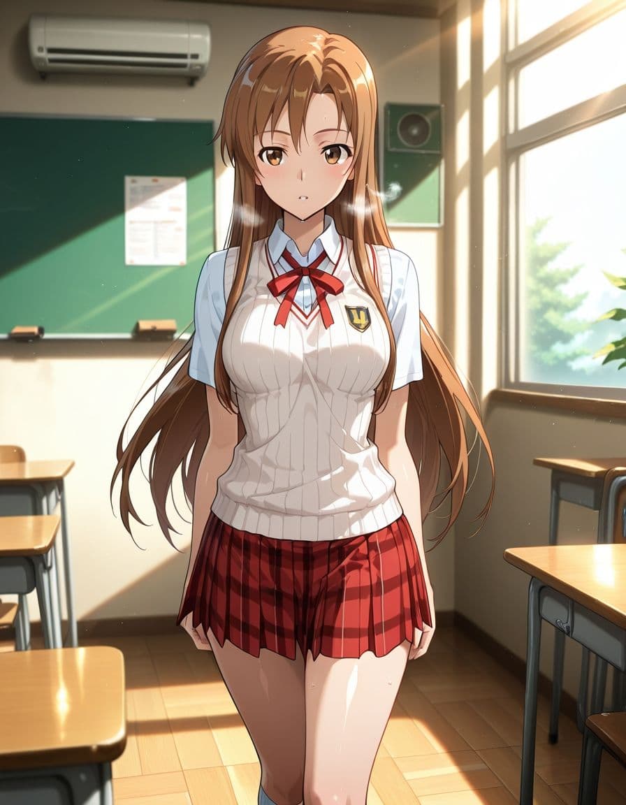 放課後に教室で勉強していたら結◯明日奈が急に誘惑してきて。。。 サンプル2